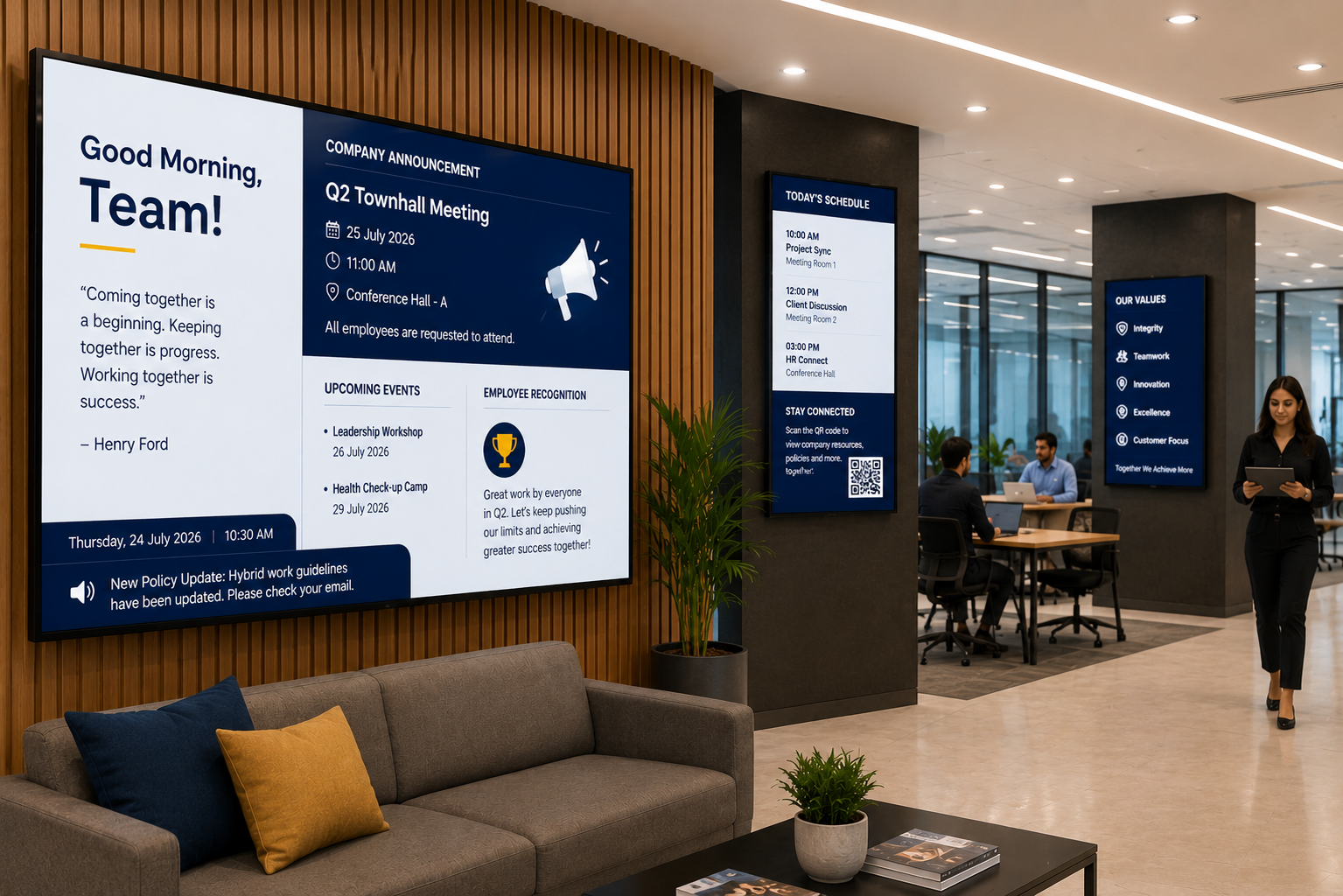ScreenBuzz Digital Signage Solution for Corporate Office Communication